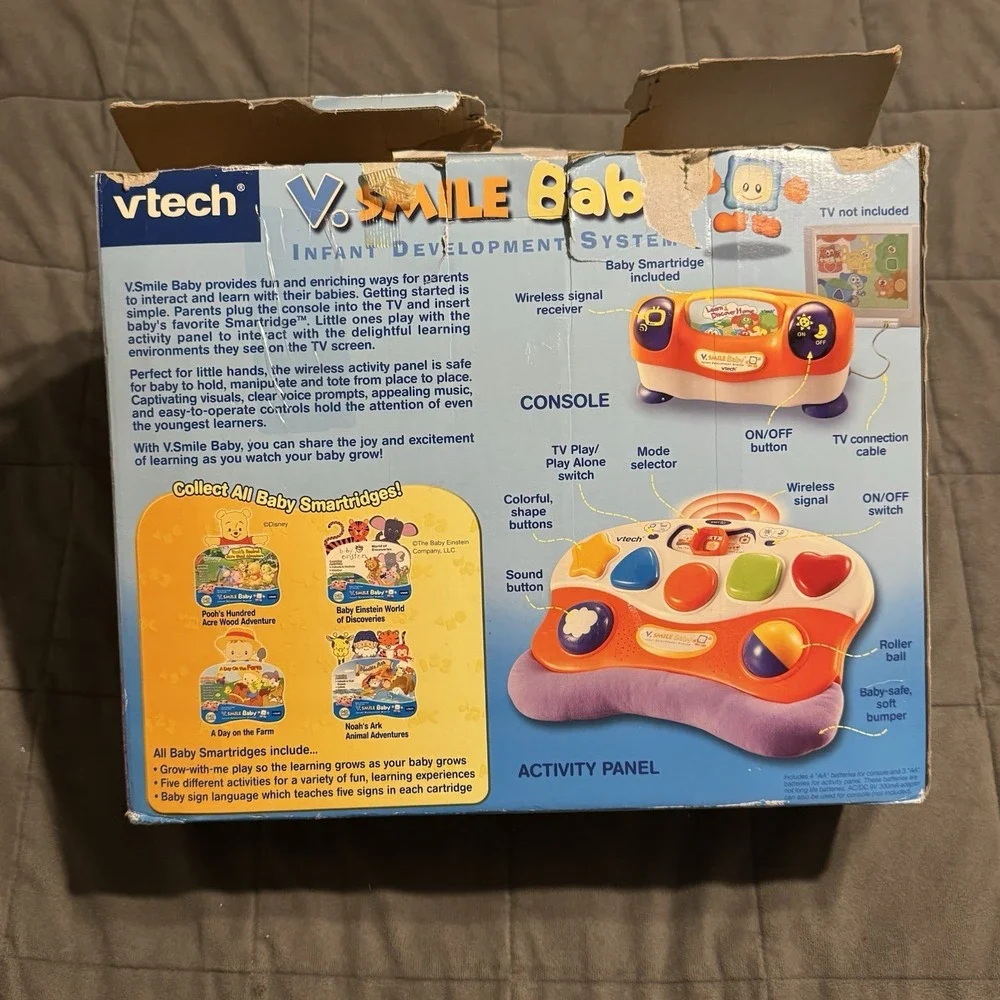 VTech V.Smile Baby Infant Development System Barney & Friends + 2 Smartridges